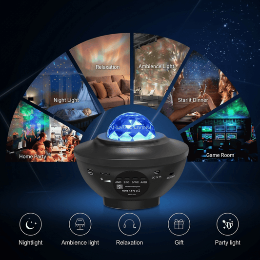 Galaxy Star Projector with Bluetooth Speaker & Remote – Nebula Night Light, Music Sync LED Projector for Bedroom & Kids