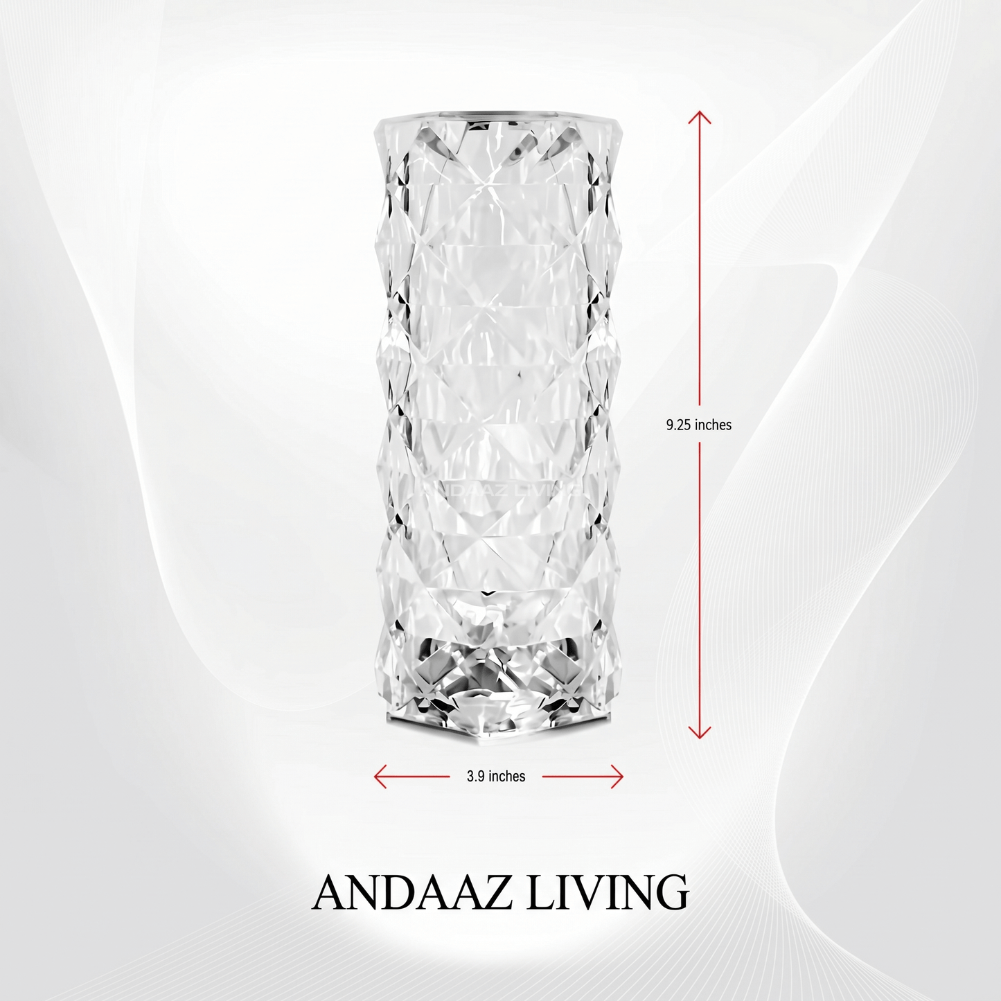 Rose Crystal Diamond Table Lamp – 16 Color LED Night Light with Remote & Touch Control | Rechargeable Modern Bedside Lamp
