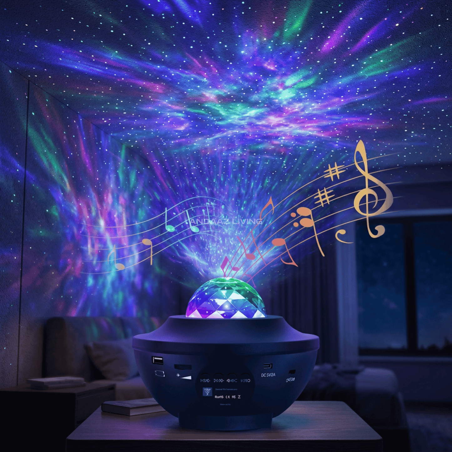 Galaxy Star Projector with Bluetooth Speaker & Remote – Nebula Night Light, Music Sync LED Projector for Bedroom & Kids