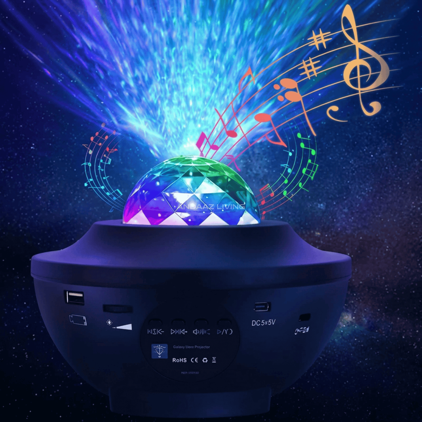 Galaxy Star Projector with Bluetooth Speaker & Remote – Nebula Night Light, Music Sync LED Projector for Bedroom & Kids